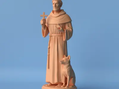 Saint Francis  The Humble Guardian Bust 3D print model