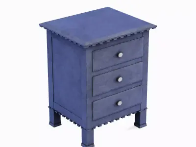 Old Wooden Dresser A 06 Low-poly 3D model