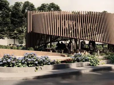 Coffee Seating Area african cultural concept 3D model