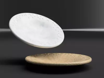 Water Drop Crater Decorative Plate 3D Model 230mm STL OBJ 3D print model