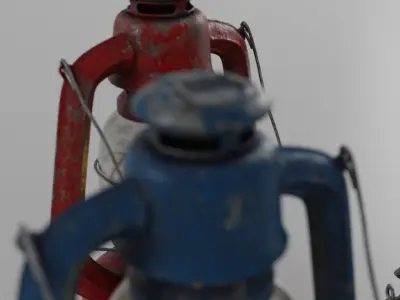 Oil lamp paint chipping 3D model