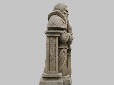 Stone Guardian Low-poly 3D model