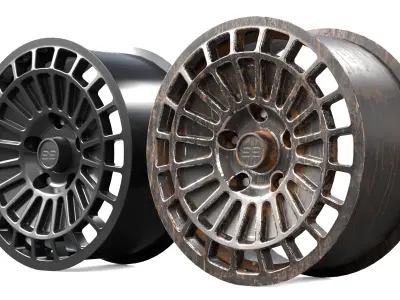 Gravel Asphalt Rim 15 Low-poly 3D model