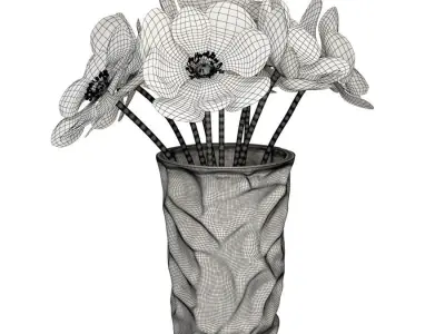 Bouquet of Flowers in Vase  3D model