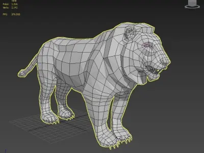 lowpoly lion Low-poly 3D model