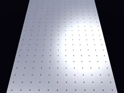 Perforated panel in straight pattern with square hole 3D Model Collection