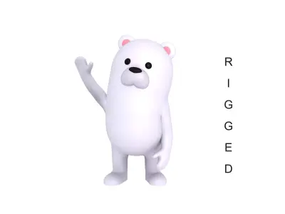 Rigged Polar Bear Character 3D model