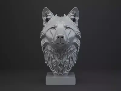 Wolf Bust - Animal Figurine 3D print model