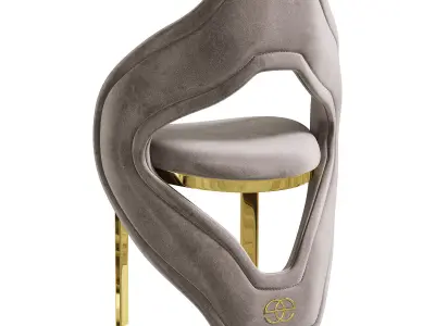 Botega Gold Armchair by Elve Luxury 3D model