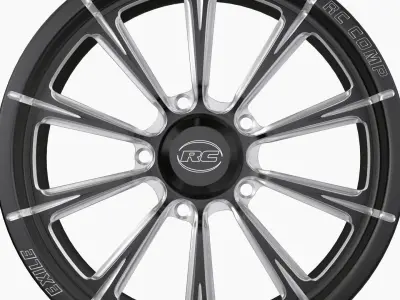 RC Components Exile drag front wheel Low-poly 3D model