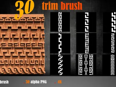 30 pattern Trim Brush vol 1 Texture