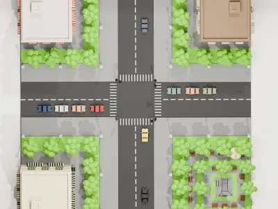 Low Poly Assets - Urban Neighborhood Low-poly 3D model