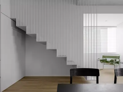 Modern living room dining room interior scenes  3D model