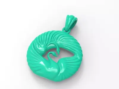 Swan pendant 01 3D print model