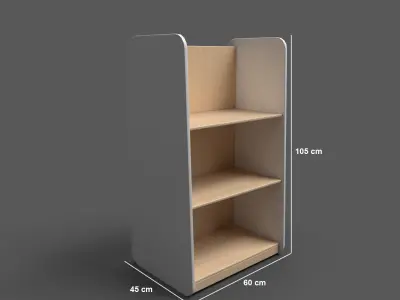 Large Shelf White Low-poly 3D model