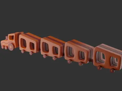 Train Set orange lego brick 3D print model