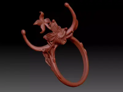 Ring with flowers 3D print model