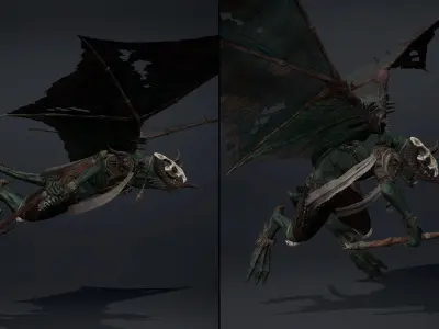 Ghost Barbarian ArmWing Low-poly 3D model