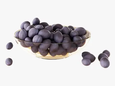 Plums in a vase 3D model