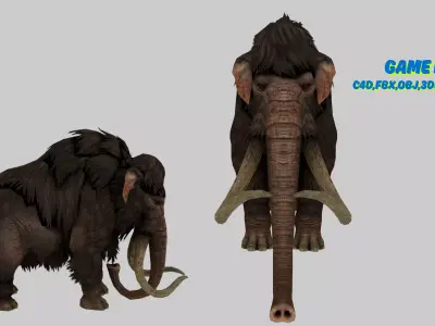 Woolly Mammoth 3D Model  Game Ready  Low-poly 3D model