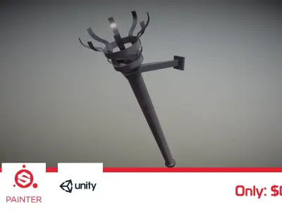 Medieval Torch - Asset Free low-poly 3D model