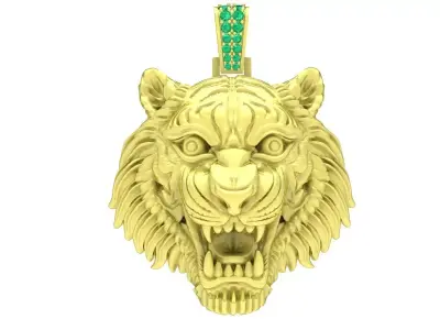 Tiger Head Pendant 3D Jewelry Model 02 3D print model