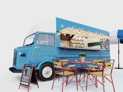 Set street cafe 3D model