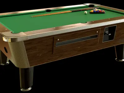 Game Ready Pool Table 3D Model Low-poly 3D model