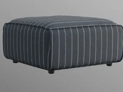 Tyson Modular Ottoman blue upholstery Low-poly 3D model
