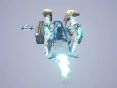 Tyrean Space Ship Low-poly 3D model