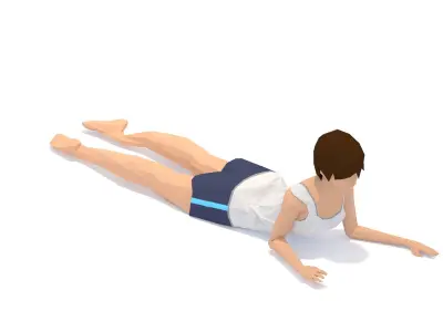 UpWard Facing Dog Yoga Exercise Woman Animation Low-poly 3D model