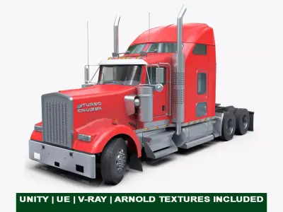 Heavy Truck Chassis 02 Generic All PBR Unity Low-poly 3D model