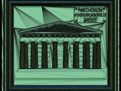 Parthenon Panno STL File for CNC Relief engraving 3D model