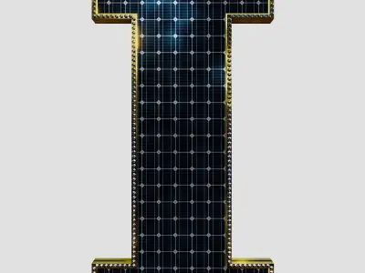 Solar Panel Letter - I 3D model