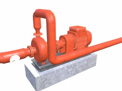 Motor Pump Low-poly 3D model