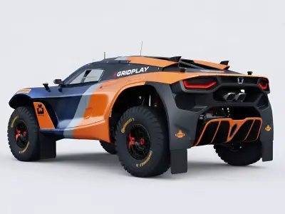 Aggressive Off-Road Racing Buggy with Bold Livery Low-poly 3D model