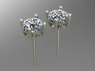 Diamond jewelry earring Coloured Classic E05 3D print model 3D print model