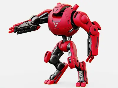 COMBAT DROID OZ-200 Rigged for Unreal Engine - Unity - MIXAMO 3D model