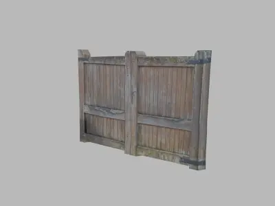 Weathered Wooden Gate - Very Low Poly 3D Model Free low-poly 3D model