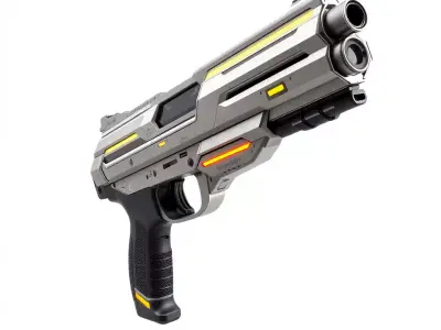 Futuristic Blaster model pack Low-poly 3D model