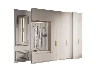 Hallway area with a minimalistic hanger 4 3D model