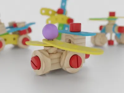 Wood Toy - newart toys - colecao gire e crie 3D model