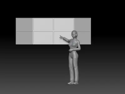 formula one TEAM PIT TV CONTROL ROOM GIRL 1 3D print model