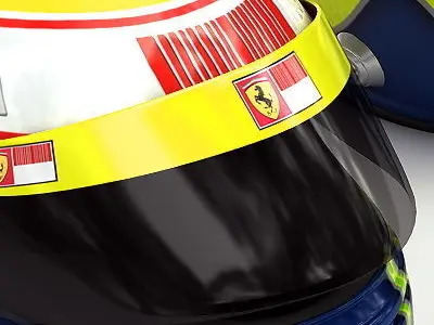 Helmet F1 2010 Felipe Massa 3D model