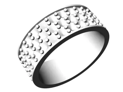Eternity diamond ring 3 rows 3D print model