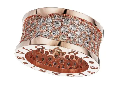 Bzero1 diamond   pave ring 3D print model