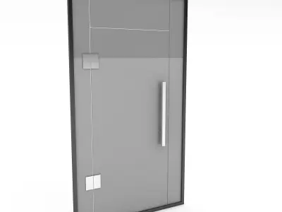 office glass door 02 model Low-poly 3D model