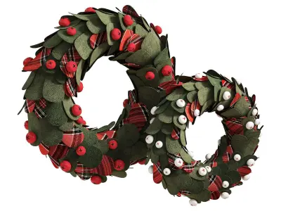 Craft Christmas wreaths Set  3D model