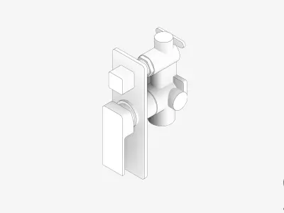 Wall Mixer Tap - Luxury - Round - Diverter Low-poly 3D model