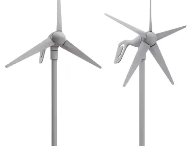 Wind turbine 3 and 5 Blades Wind Generator 3D model